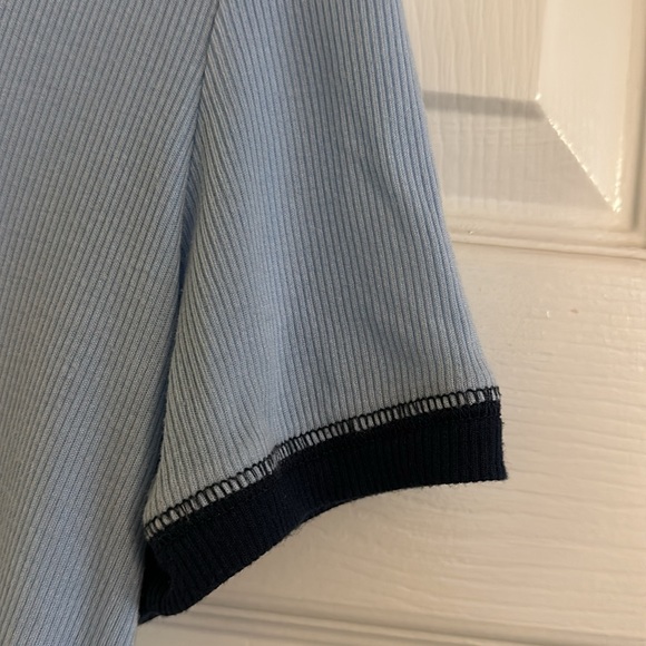 Treasure & Bond Blue Ribbed Stretch Ringer Tee - Picture 3 of 5